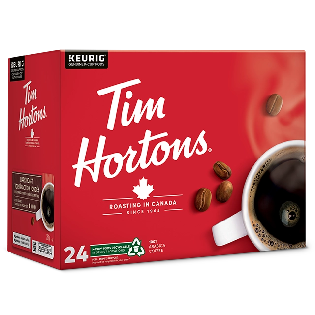 Tim Hortons Dark Roast Keurig K-Cups box