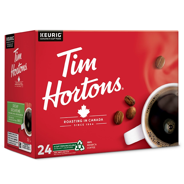 Tim Hortons Decaf Keurig K-Cups box