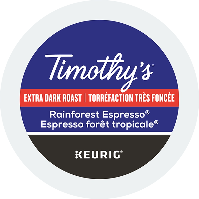 Timothy’s Rainforest Espresso Keurig K-Cup 24 lid